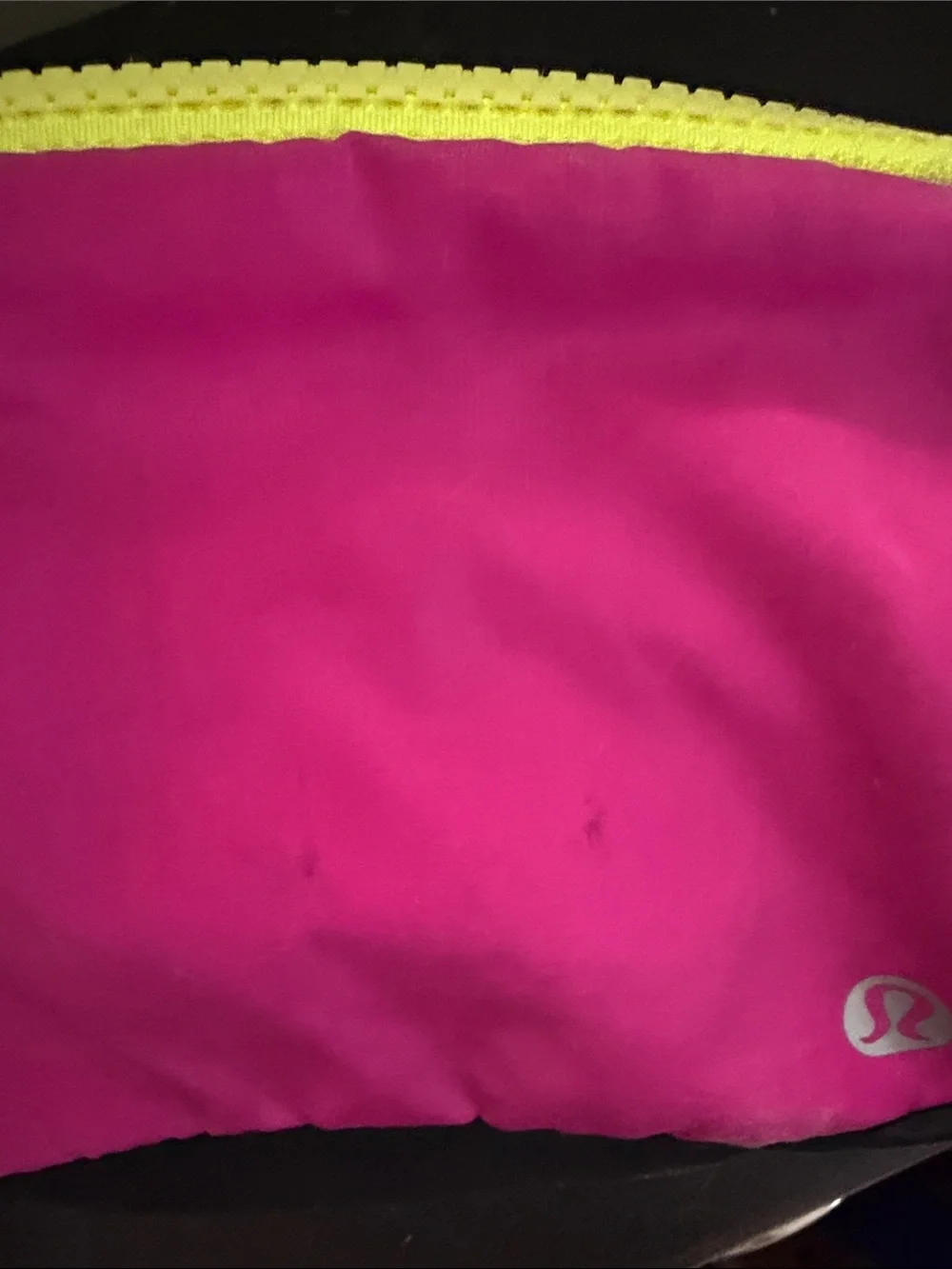lululemon athletica Pink and Black Kids Waist Pack with Yellow Trim